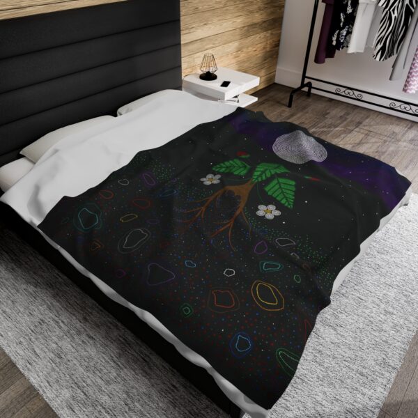 Strawberry Spirit, We are All Made from Stardust Velveteen Blanket - Image 4