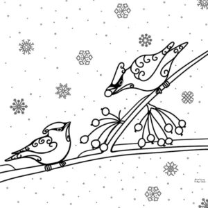 Bohemian Waxwing Coloring Page - FREE!