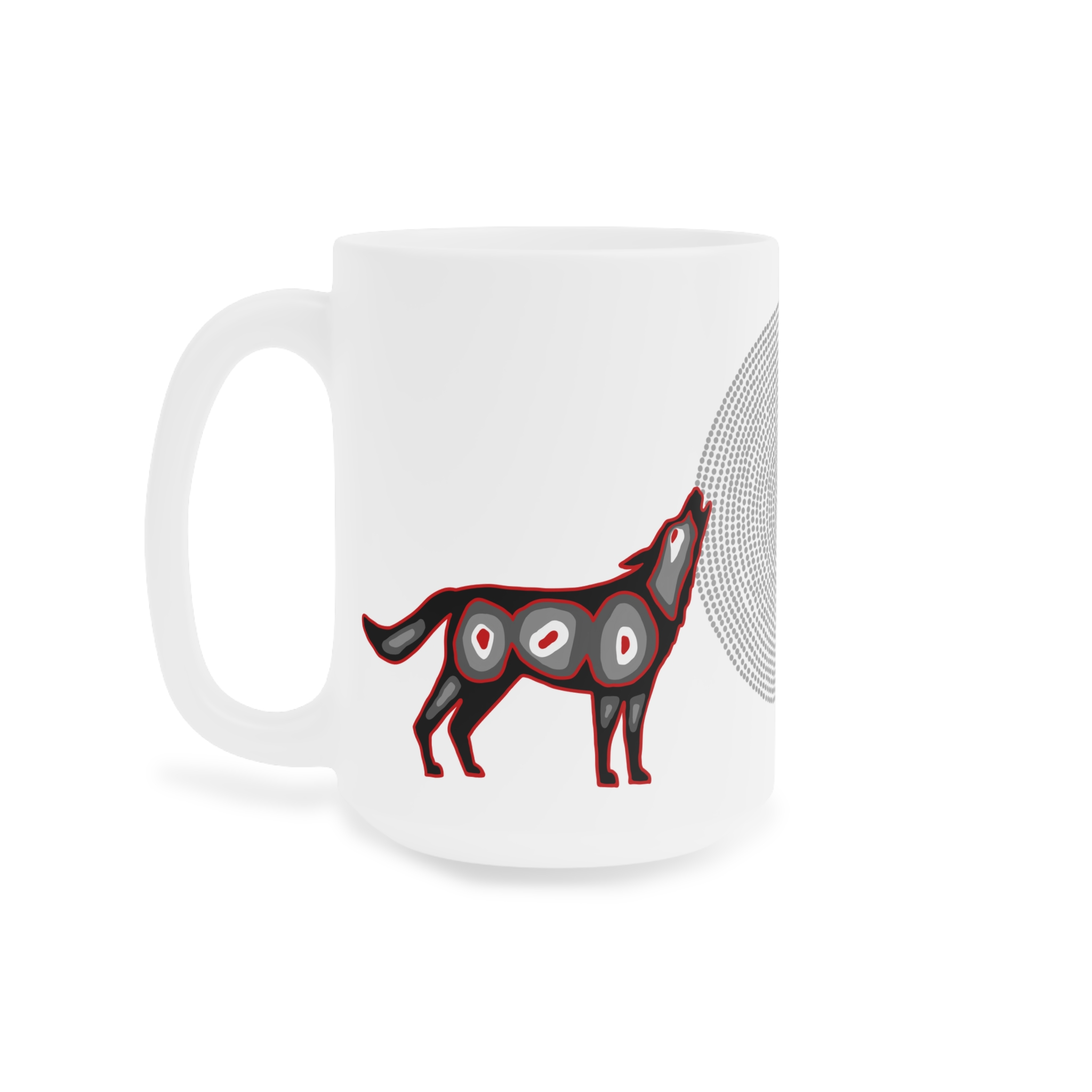 Wolf and Grandmother Moon Ceramic Mug - Image 6