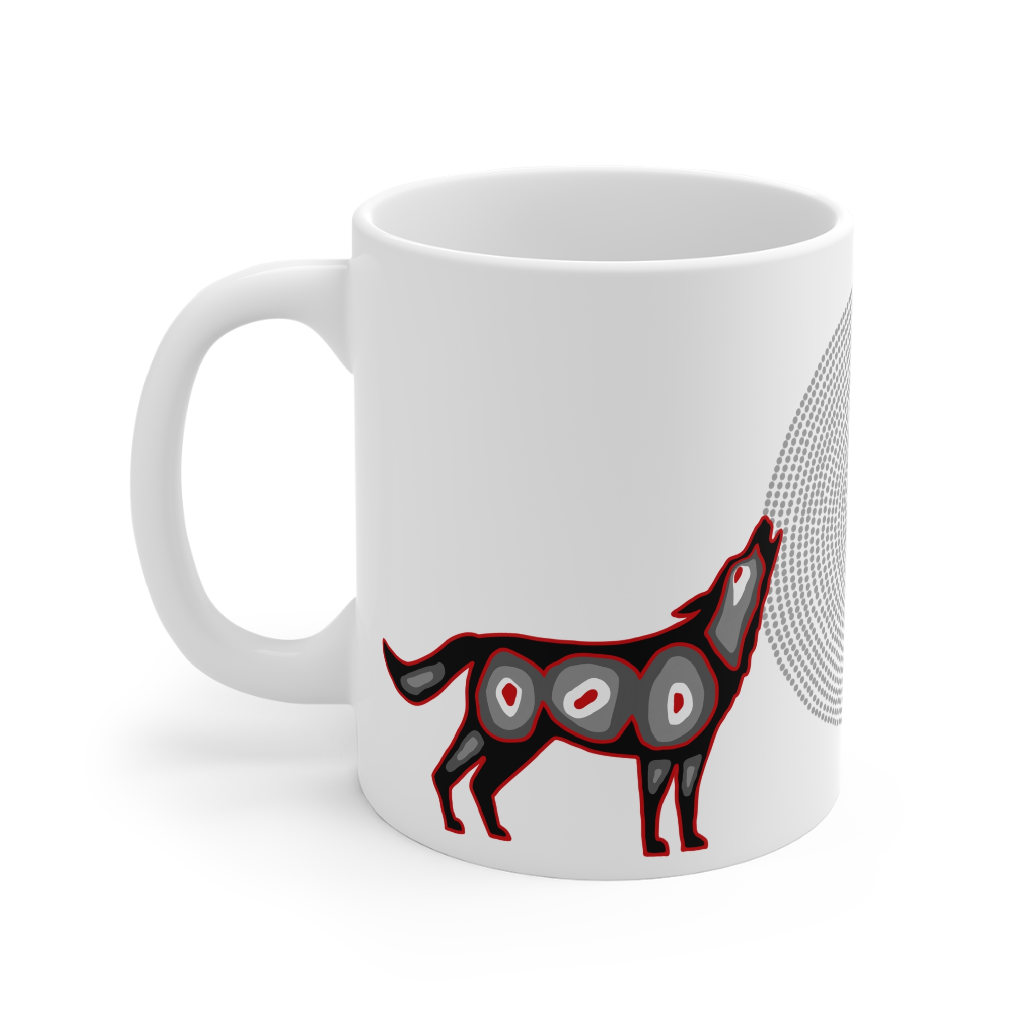 Wolf and Grandmother Moon Ceramic Mug - Image 3