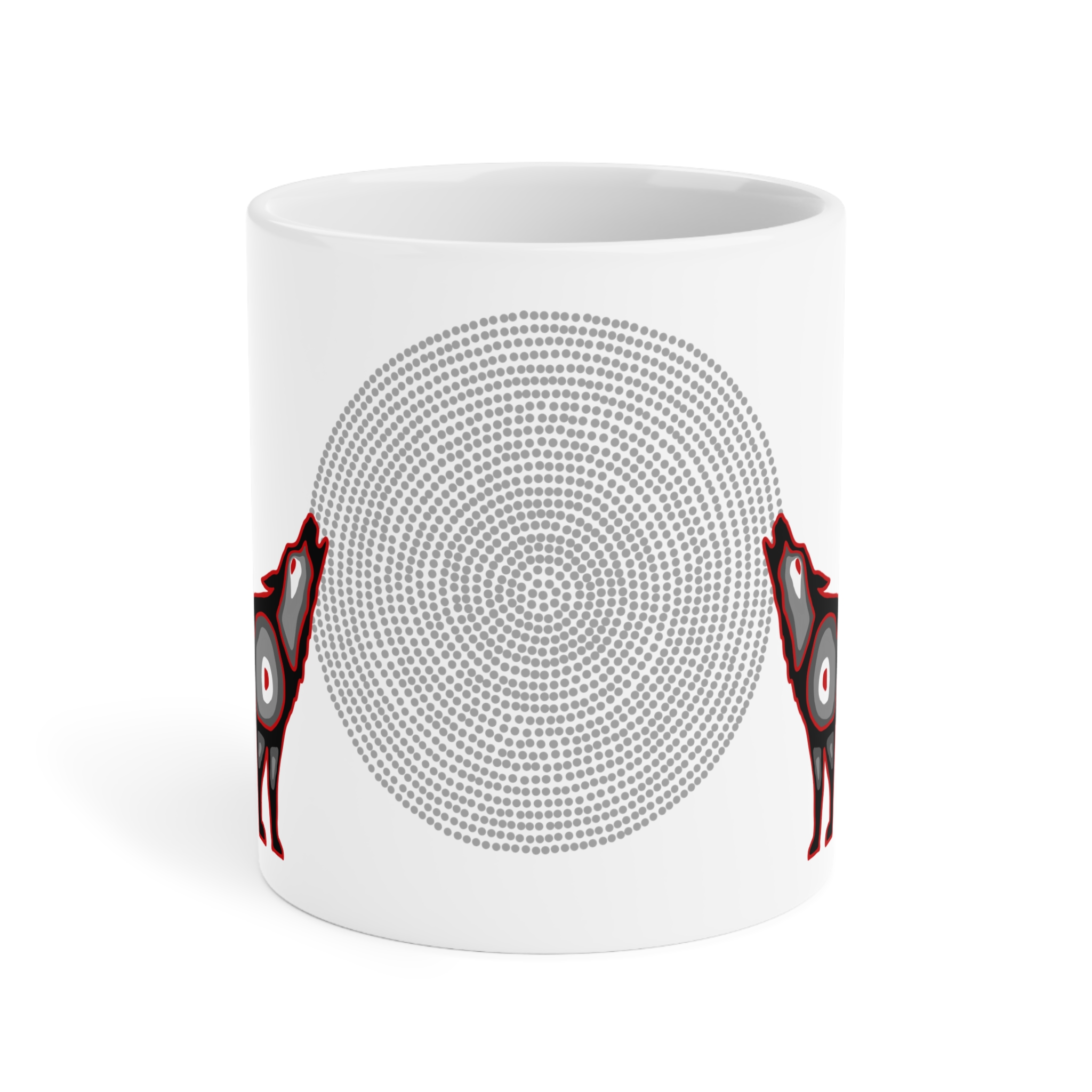 Wolf and Grandmother Moon Ceramic Mug - Image 9