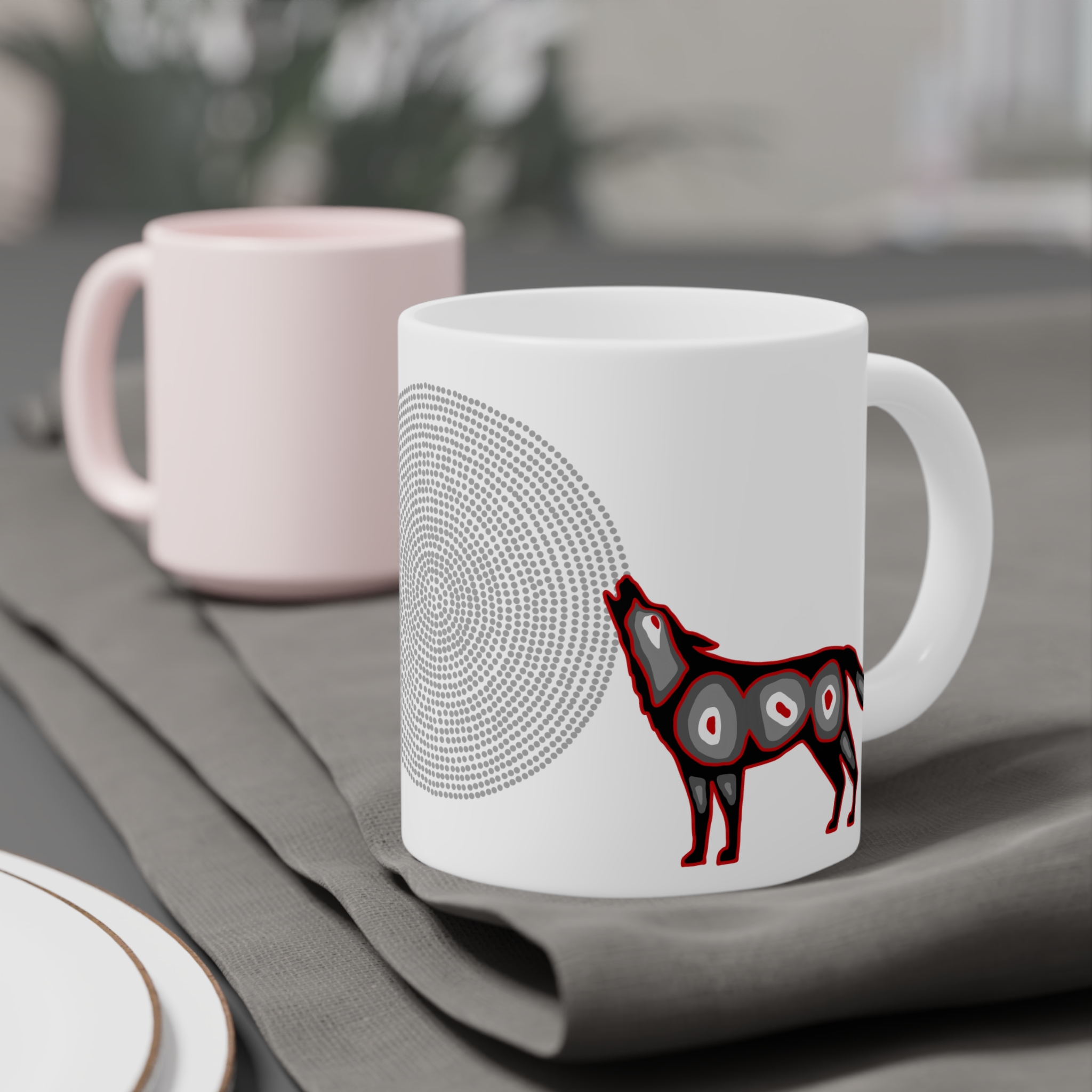 Wolf and Grandmother Moon Ceramic Mug - Image 12